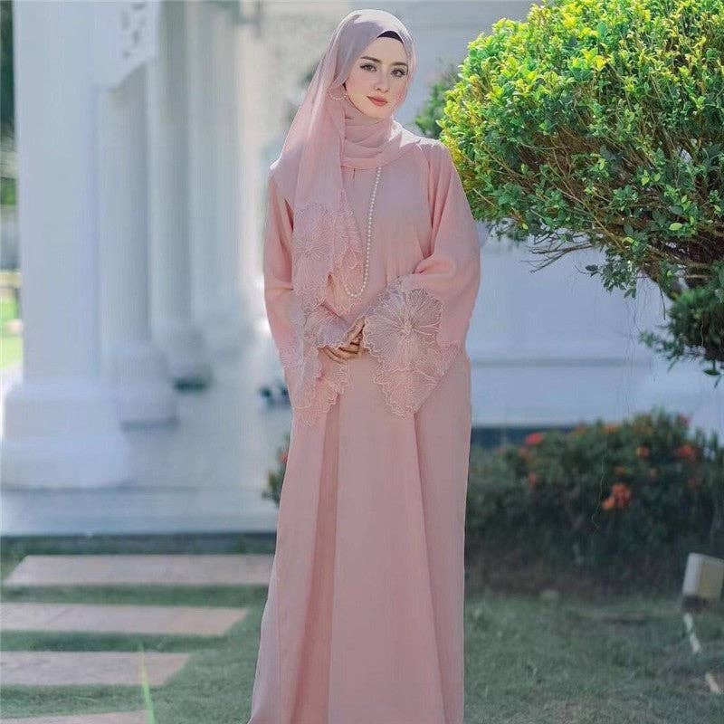 The Blush Grace Embroidered Abaya