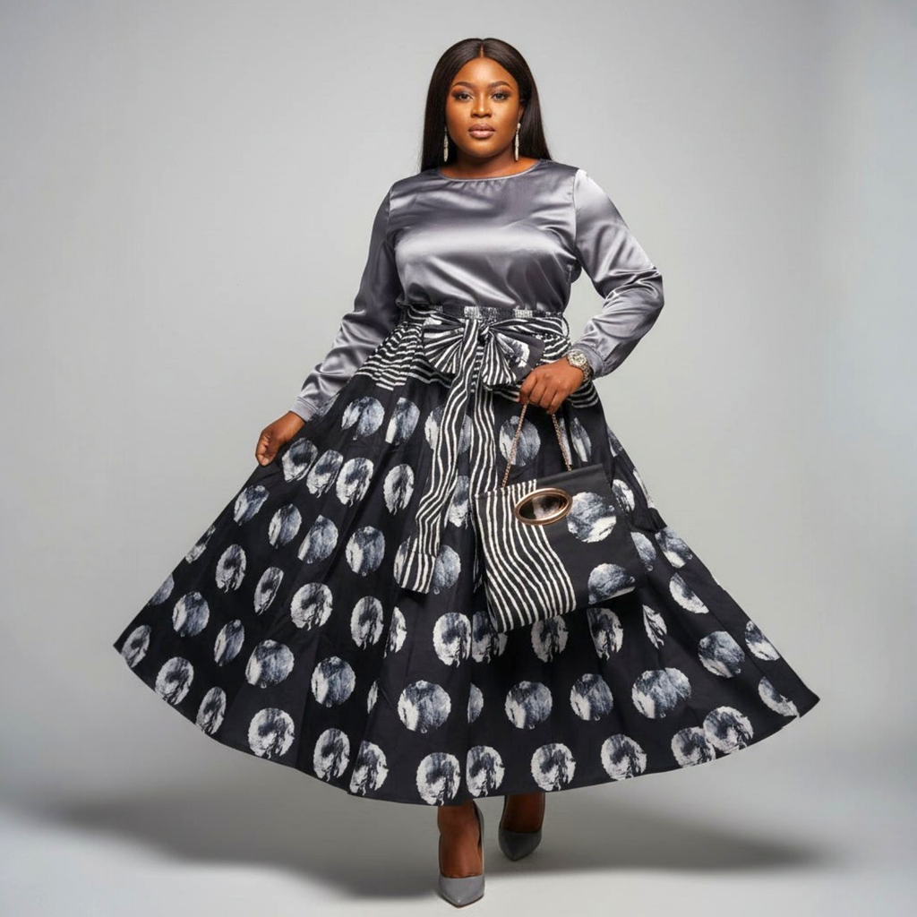 Statement in Motion Maxi Skirt & Purse Set