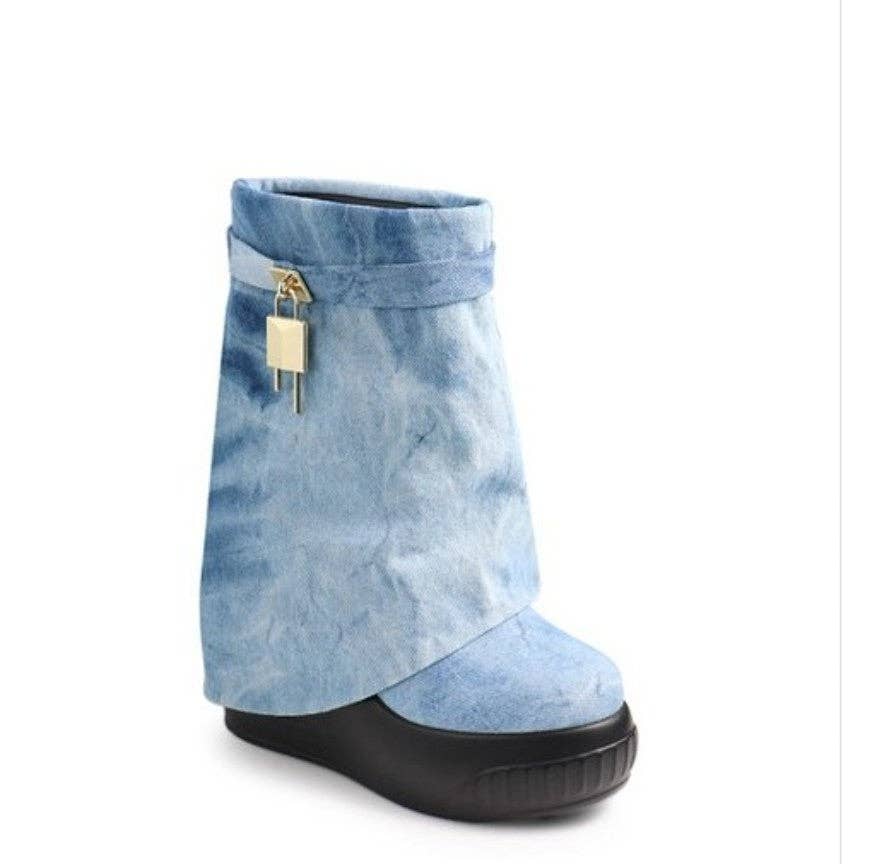The Denim Lockdown Platform Bootie 🔒💙