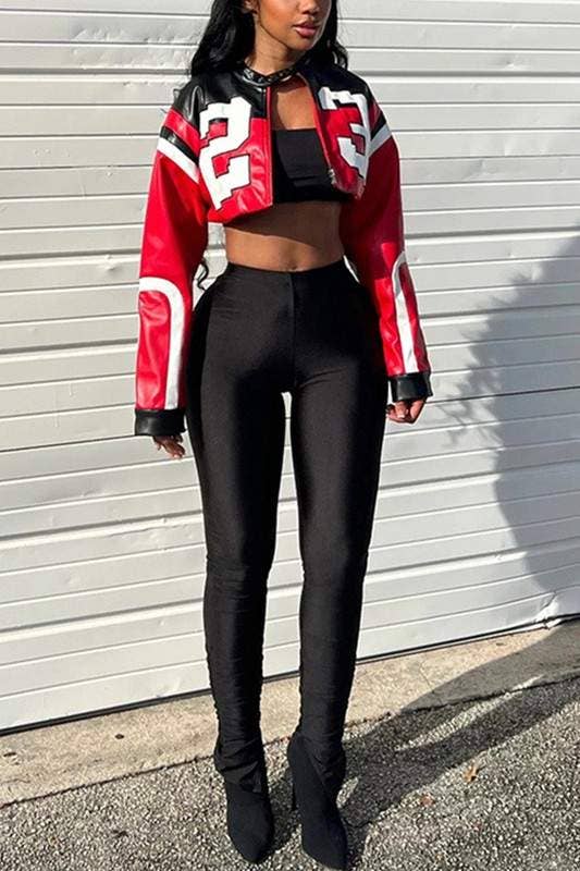 The Varsity Edge Cropped Moto Jacket