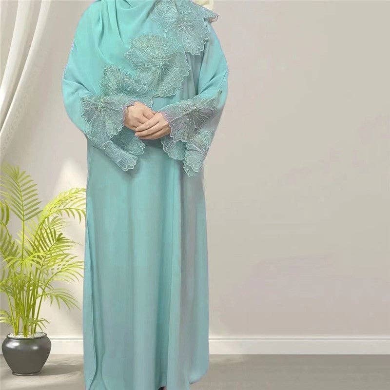 The Blush Grace Embroidered Abaya
