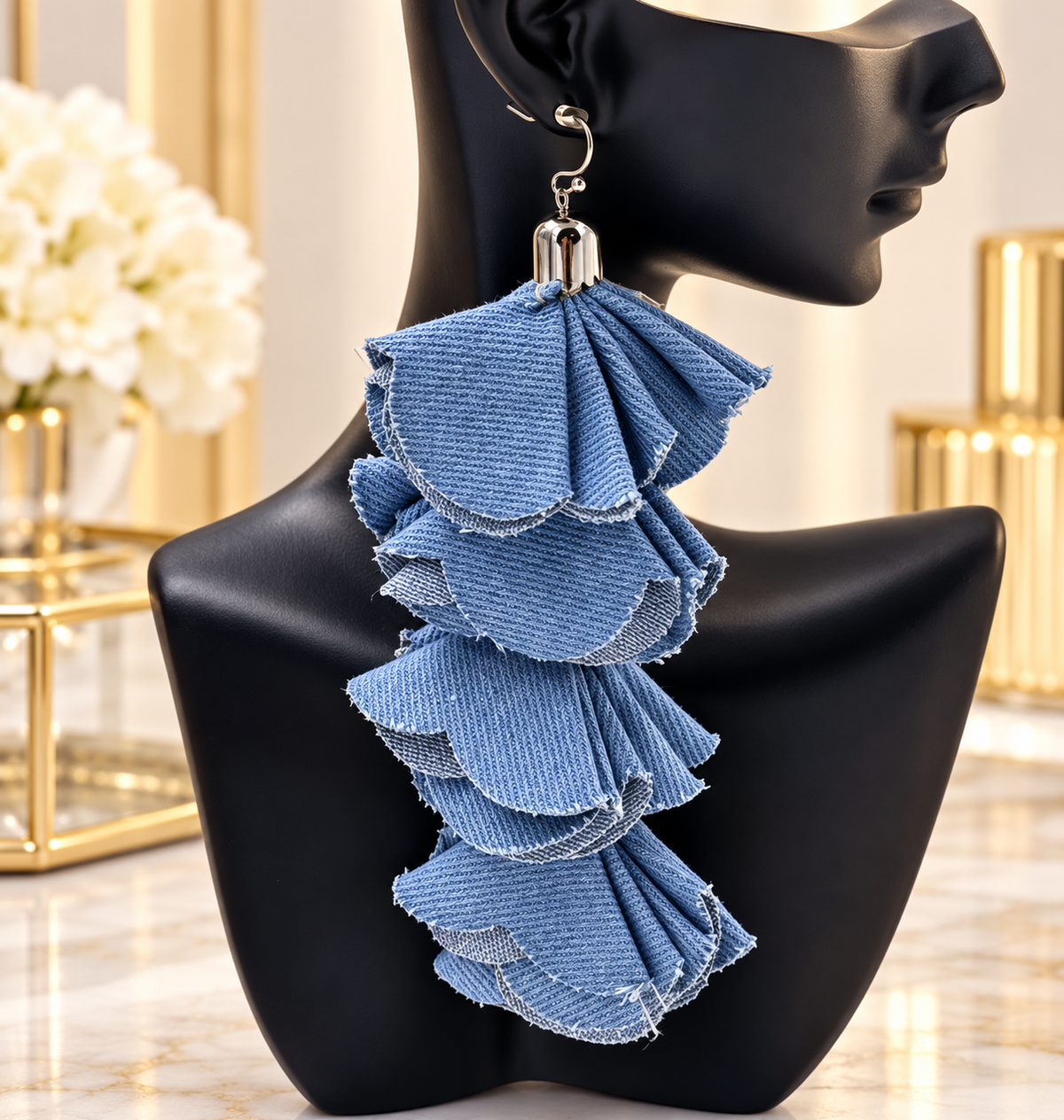 The Denim in Bloom Earrings 💙