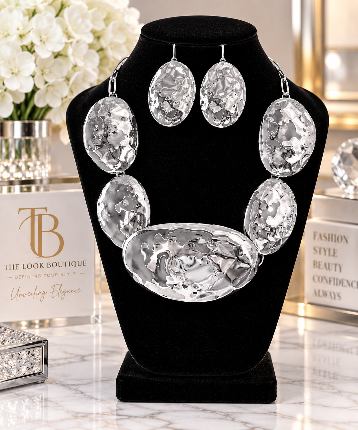 The Silver Impact Statement Jewelry Set