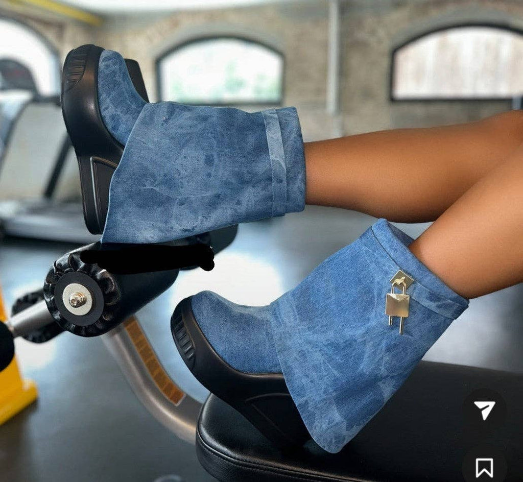 The Denim Lockdown Platform Bootie 🔒💙