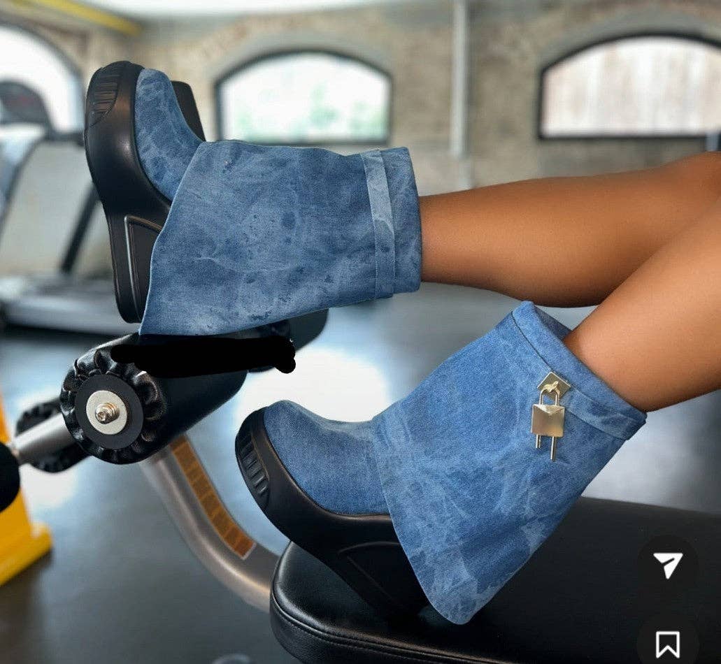 The Denim Lockdown Platform Bootie 🔒💙