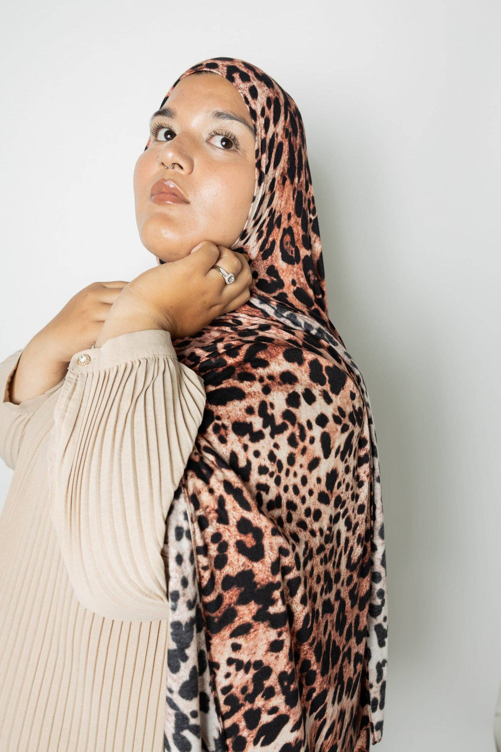 The Mocha Muse Leopard Jersey Hijab