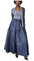 Denim Grace Flared Maxi Skirt