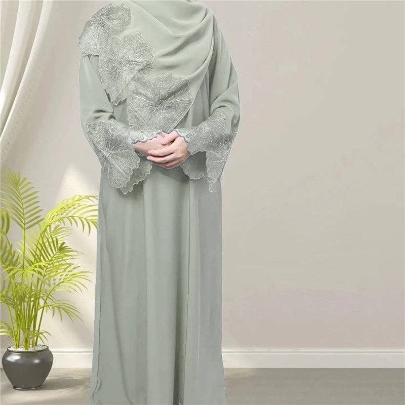 The Blush Grace Embroidered Abaya