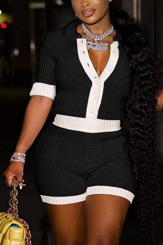 The Uptown Chic Contrast Short Set