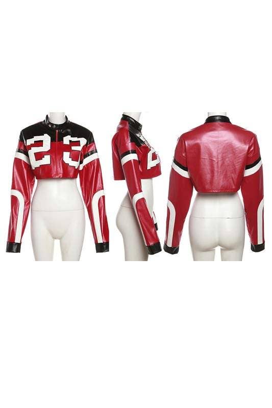 The Varsity Edge Cropped Moto Jacket